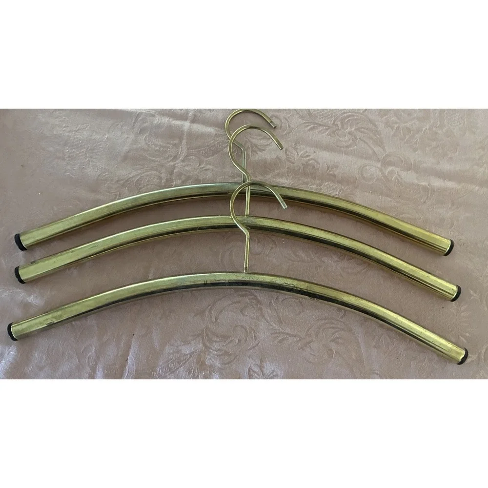 Vintage Metal Hangers Brass Regency‎ MCM Heavy Duty Lot Of 13 *flaws